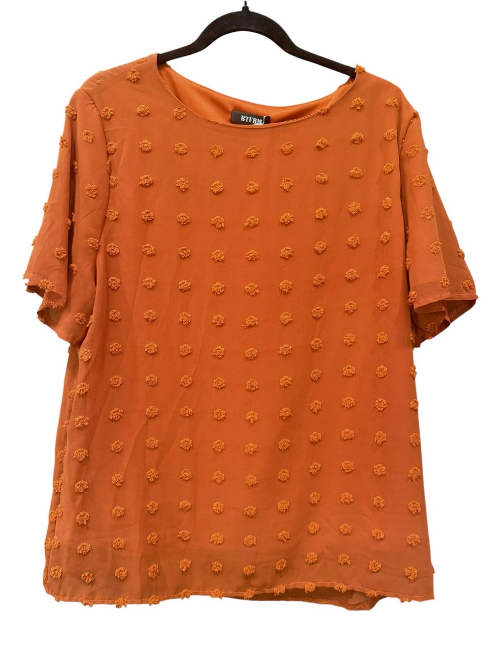 BTFBM‎ Orange Pom-Dot Short Sleeve Tee